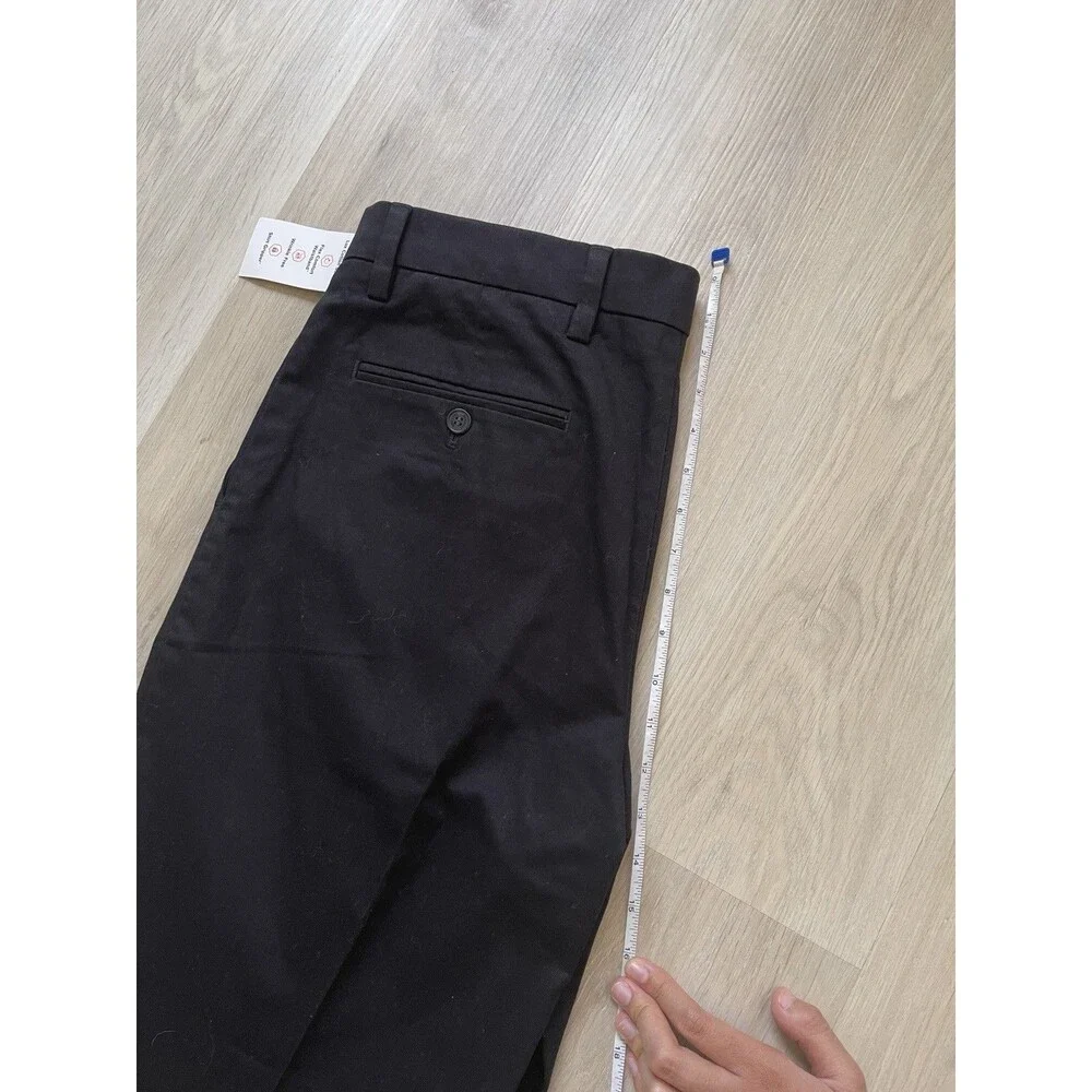 Dockers Signature Khaki Men Black Classic Fit Pleated Twill Stretch Pants 34